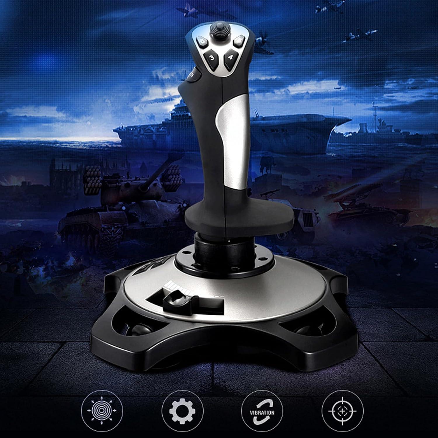 Joystick de Vuelo ASHATA para PC con Vibración y Acelerador