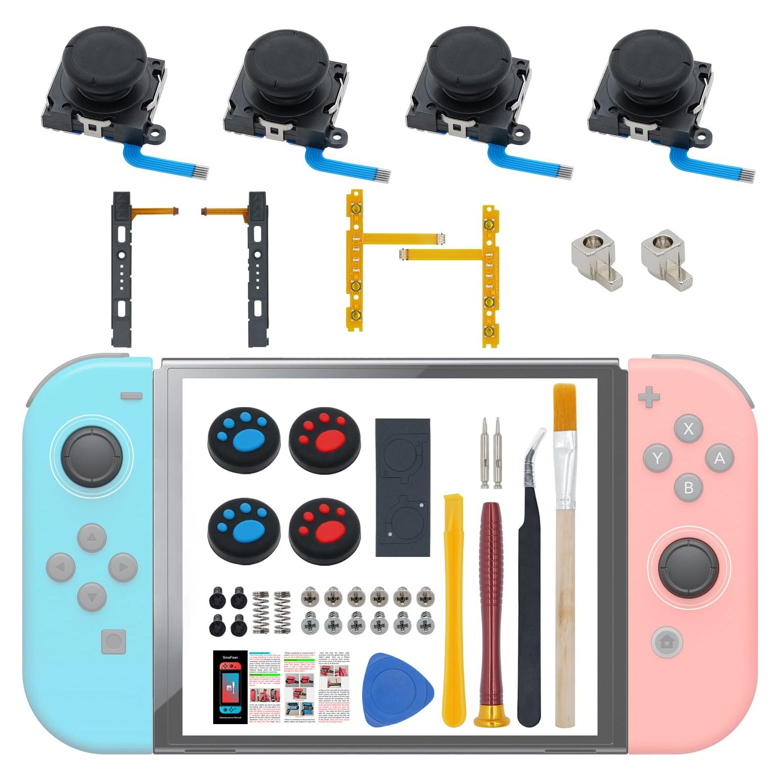 Kit Reparación Joystick Joycon SmaFsan 4 Piezas para Switch