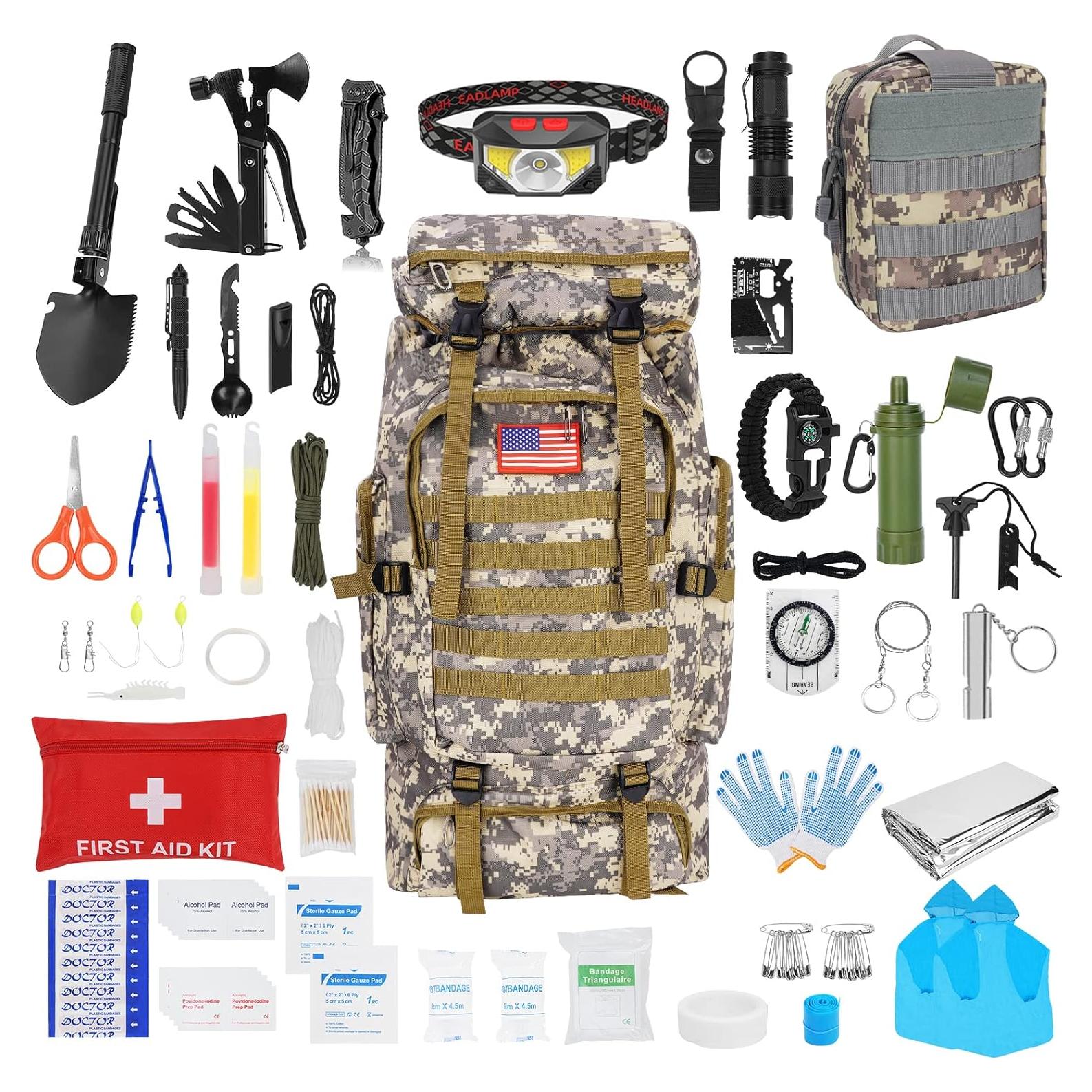 Kit de Supervivencia Skywod con Mochila 70L y Primeros Auxilios