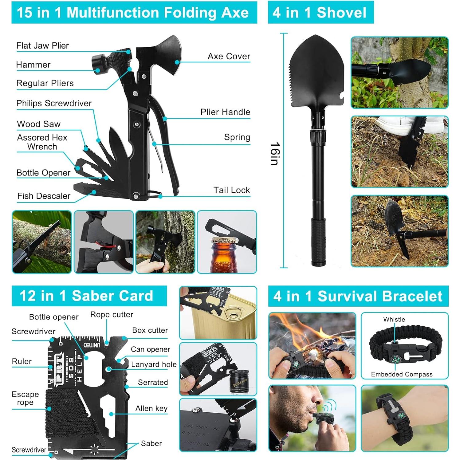 Kit de Supervivencia Skywod con Mochila 70L y Primeros Auxilios