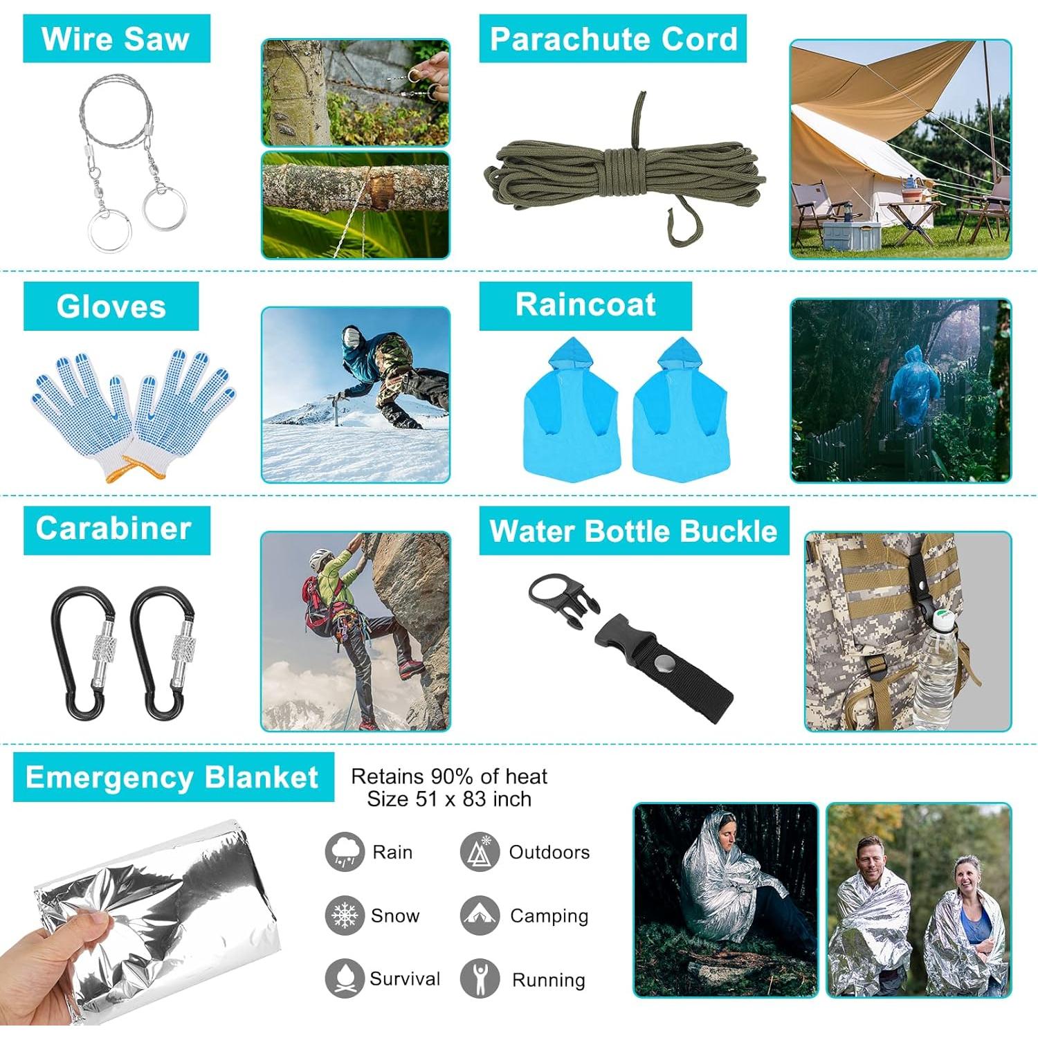 Kit de Supervivencia Skywod con Mochila 70L y Primeros Auxilios