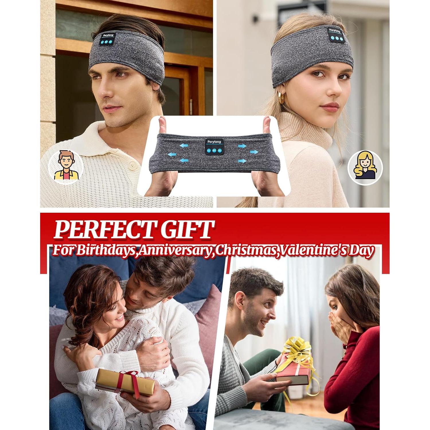 Auriculares para dormir Perytong Bluetooth con altavoces HD