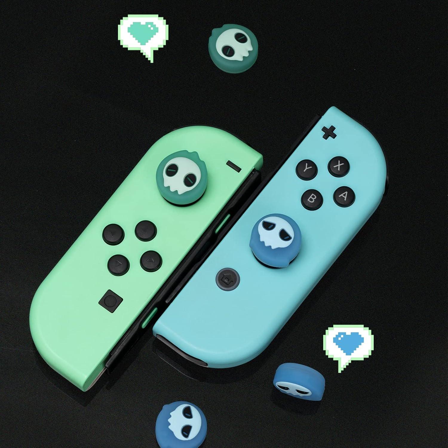 Tapas de Pulgar GeekShare Fantasma Azul para Switch y Lite