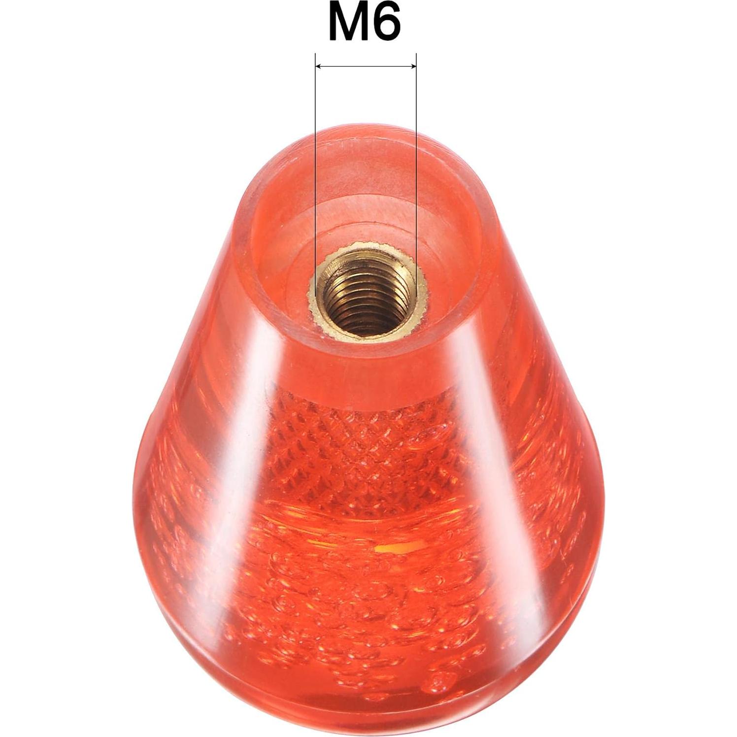 Cabeza de Joystick Ovalada uxcell Rojo M6 52mm x 30mm 2pcs