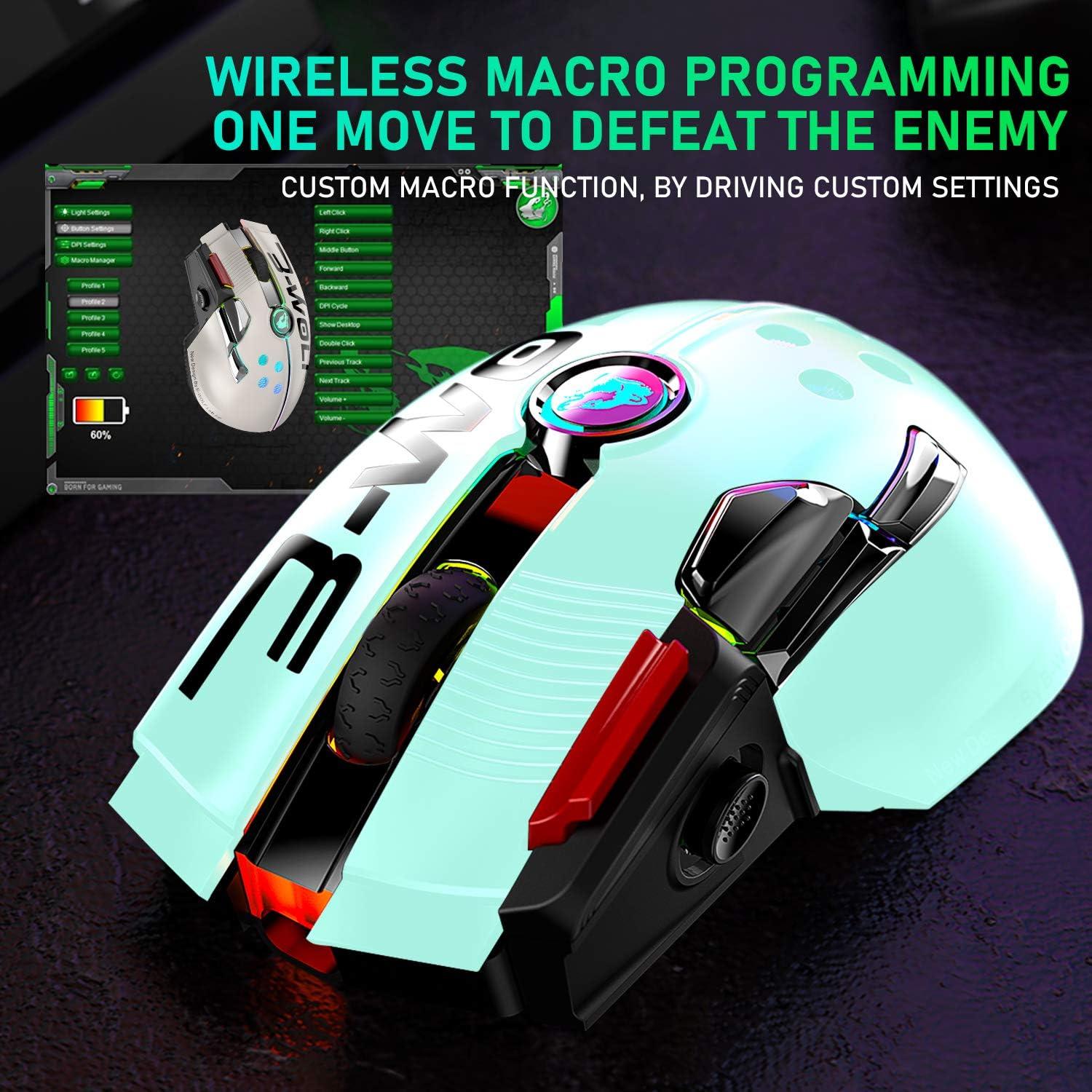 Ratón Gaming Inalámbrico eConnect 12000 DPI RGB Verde