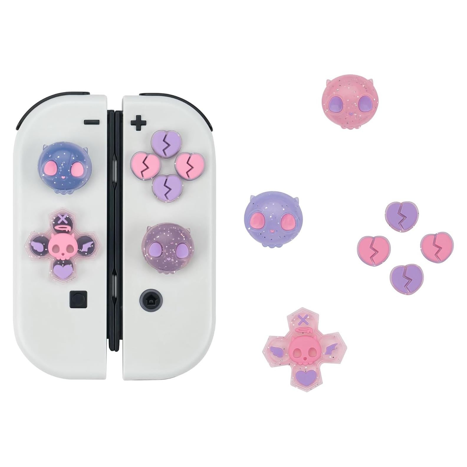 Juego de Tapas de Botones GeekShare para Switch - Calavera Rosa
