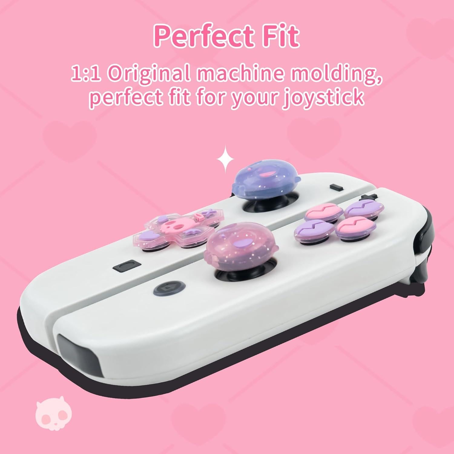 Juego de Tapas de Botones GeekShare para Switch - Calavera Rosa