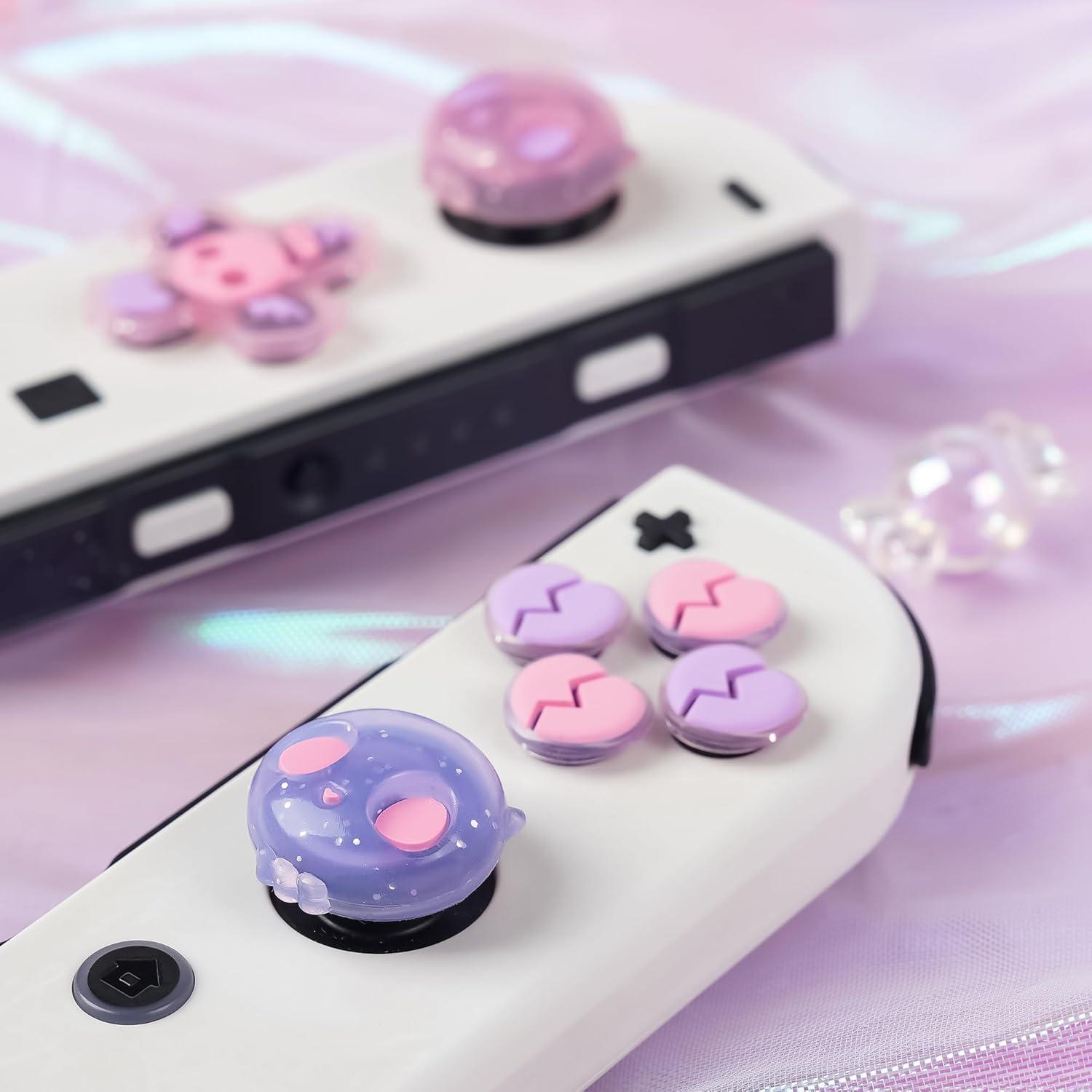 Juego de Tapas de Botones GeekShare para Switch - Calavera Rosa