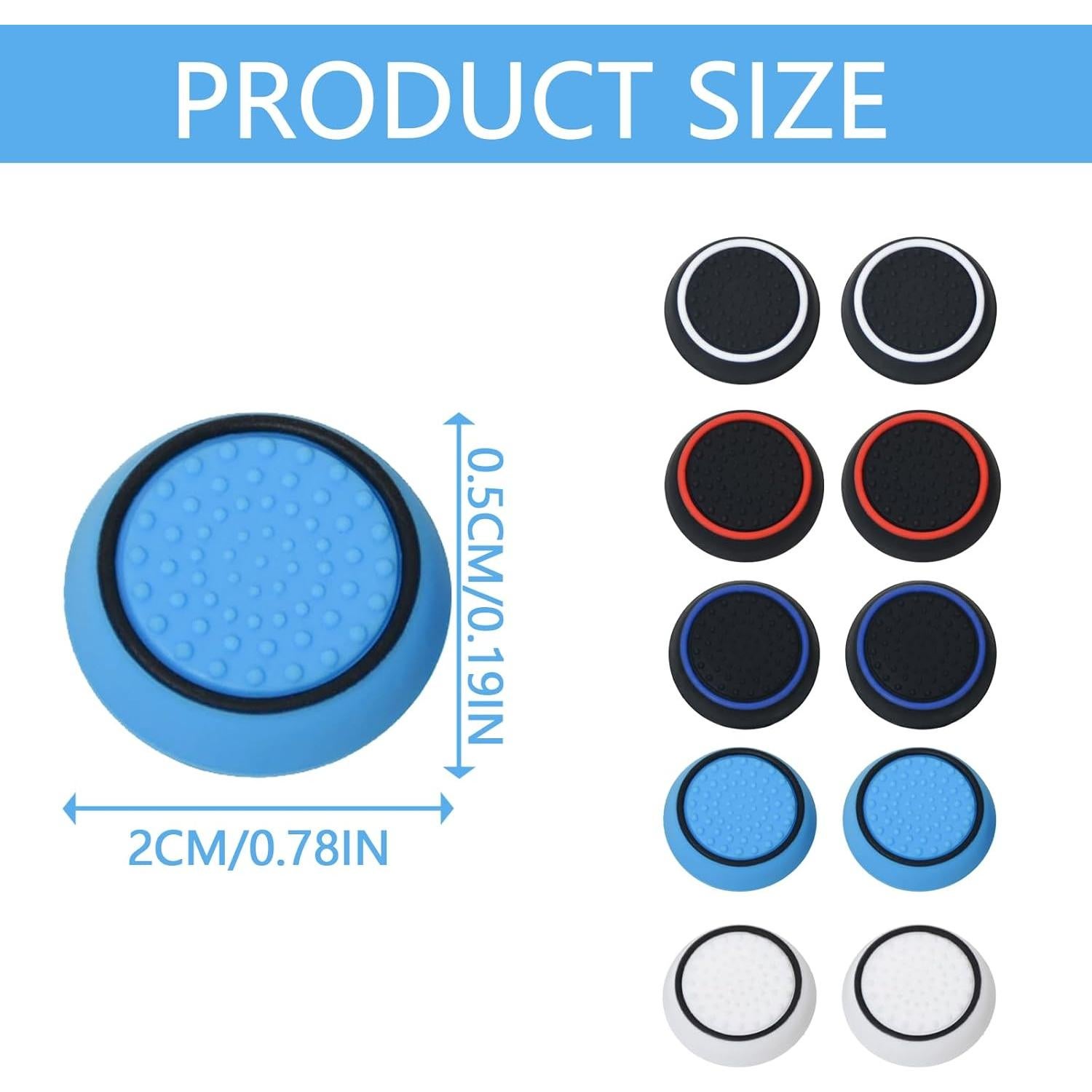 10 Tapas de Joystick Silicona ECOMAID para PS5, PS4, Xbox