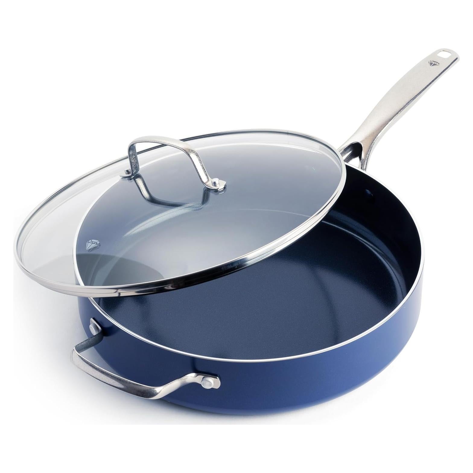 Sartén Jumbo 5QT Blue Diamond Cerámica Antiadherente Azul