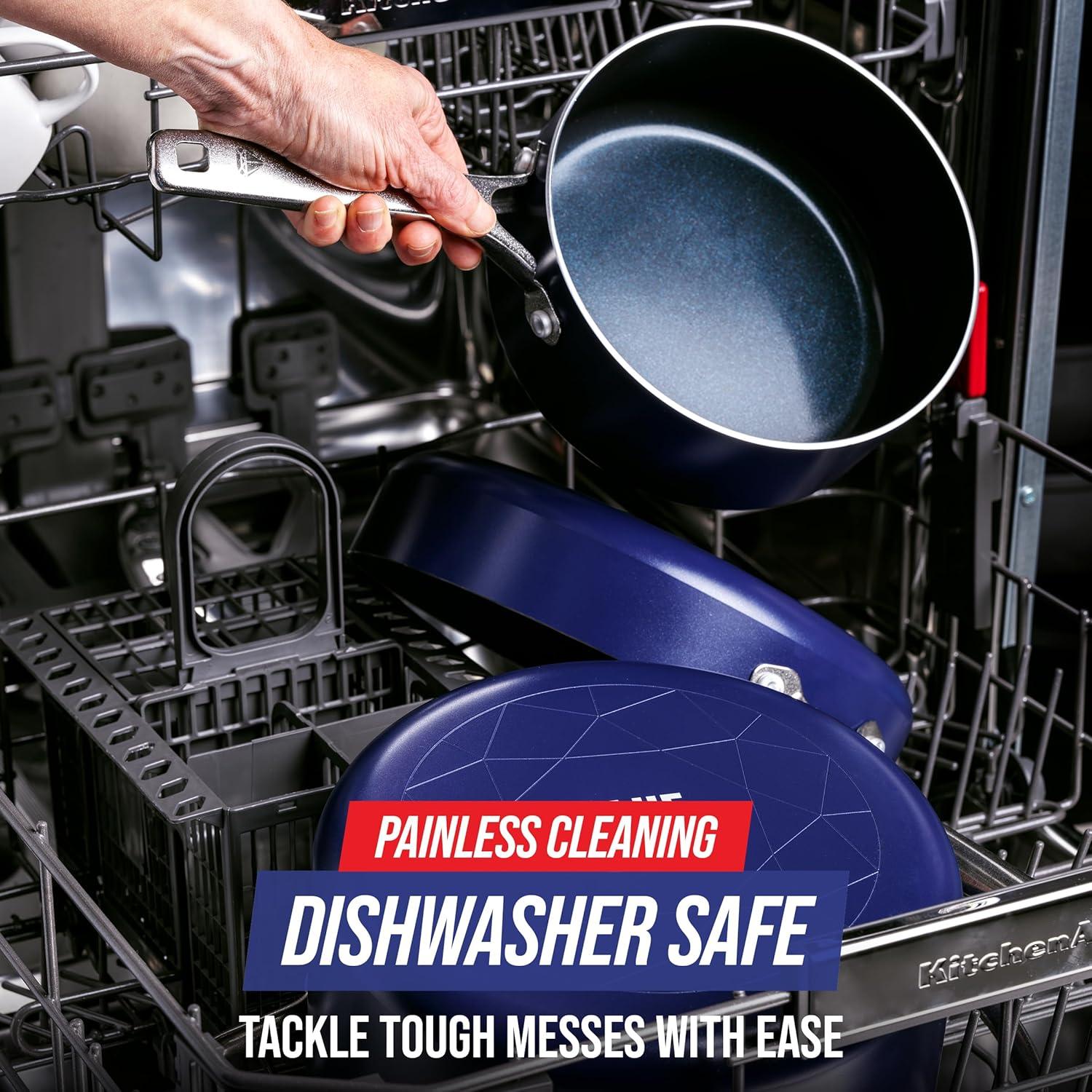 Sartén Jumbo 5QT Blue Diamond Cerámica Antiadherente Azul