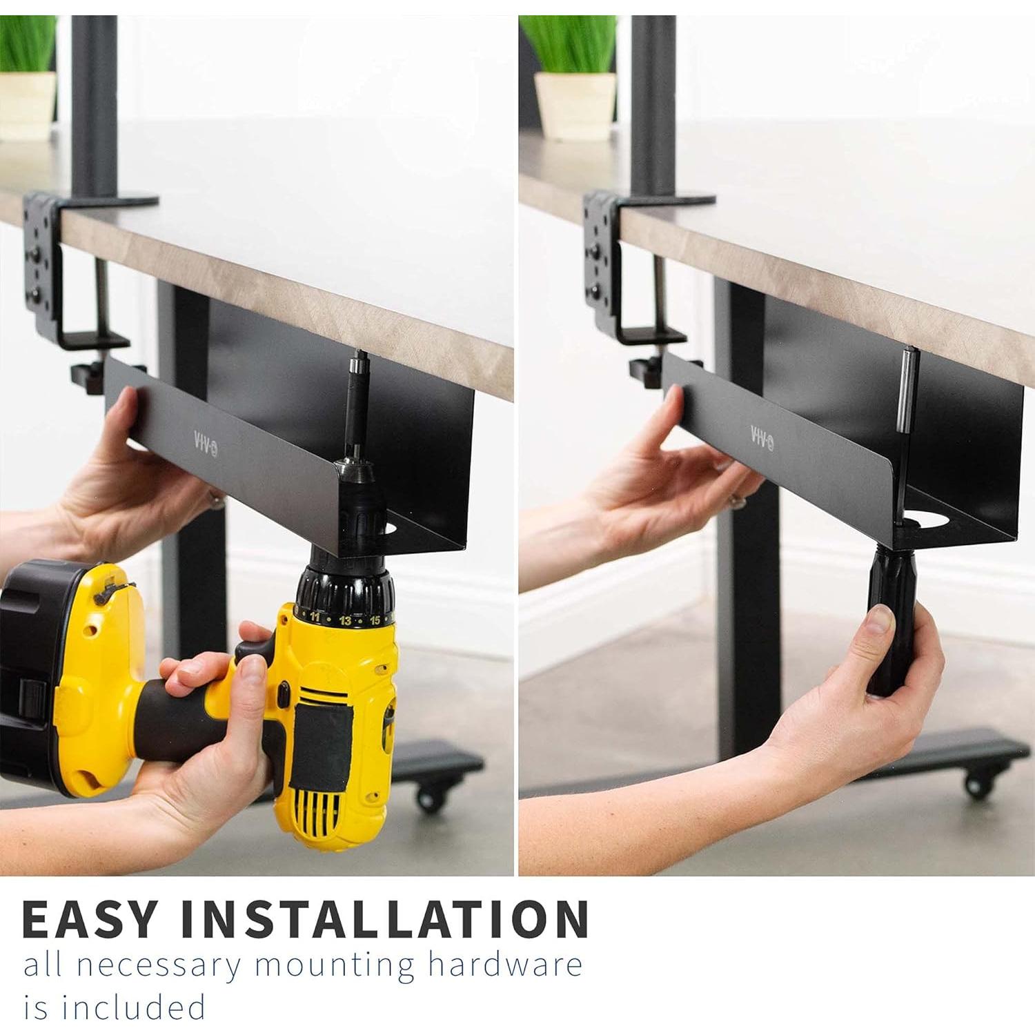 Bandeja de Gestión de Cables VIVO 41.91 cm Negro DESK-AC06-1C