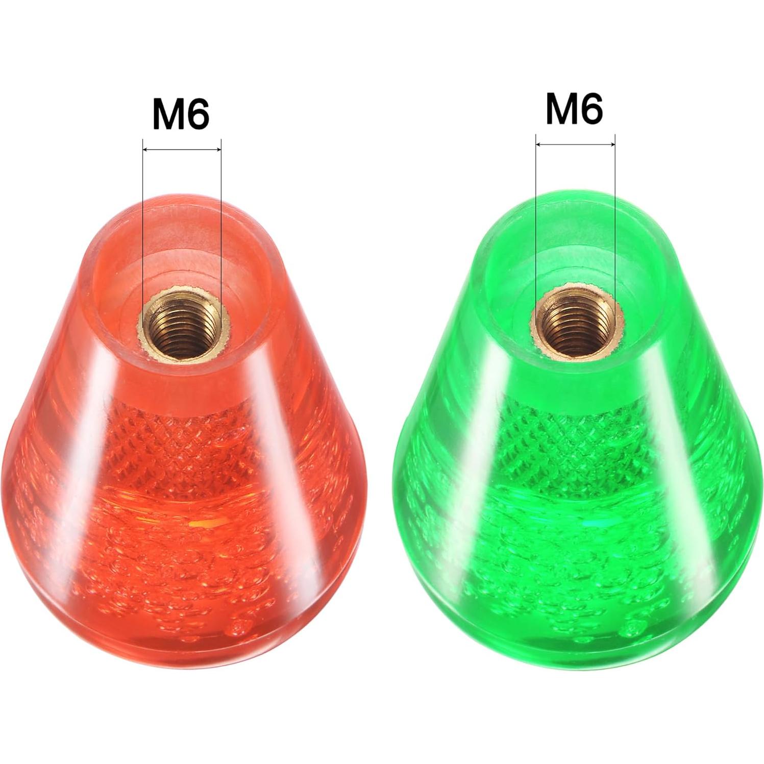 Mango de Joystick Ovalado uxcell Rojo Verde 52mm x 30mm M6