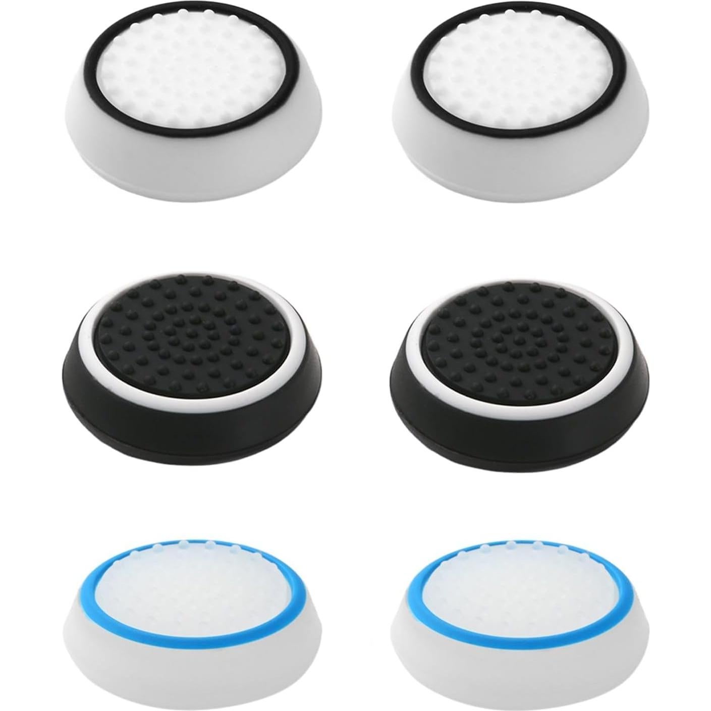 6 Pcs Silicone Performance Thumb Grip Joystick Caps, Full Protection Anti-Slip Anti-Scratch Protective Cover Thumb Joystick Cap Compatible with PS5 PS4 Xbox Series X/S Xbox One Switch Pro Controller