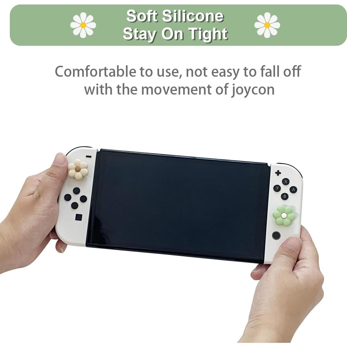 Tapas de agarre para pulgar Cozy Daisy para Nintendo Switch