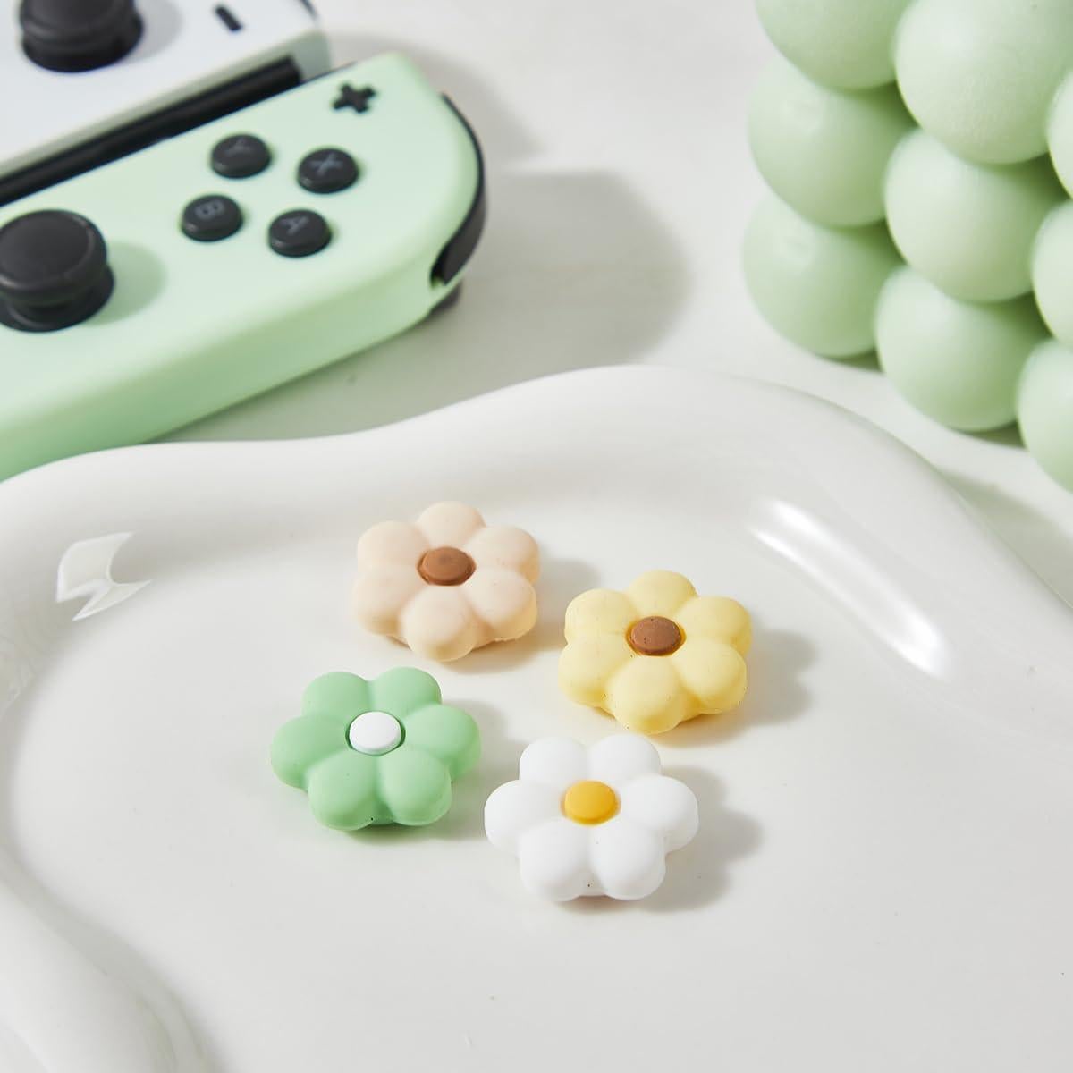Tapas de agarre para pulgar Cozy Daisy para Nintendo Switch