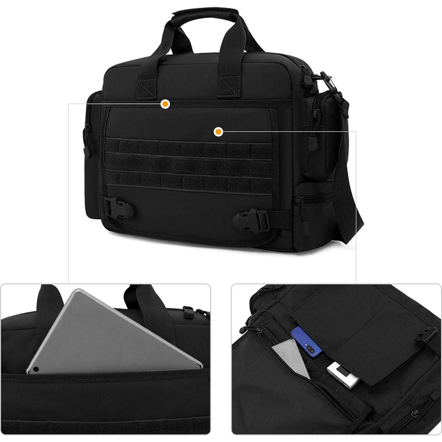 Maletín Táctico CamGo para Laptop 34x10x26cm Negro