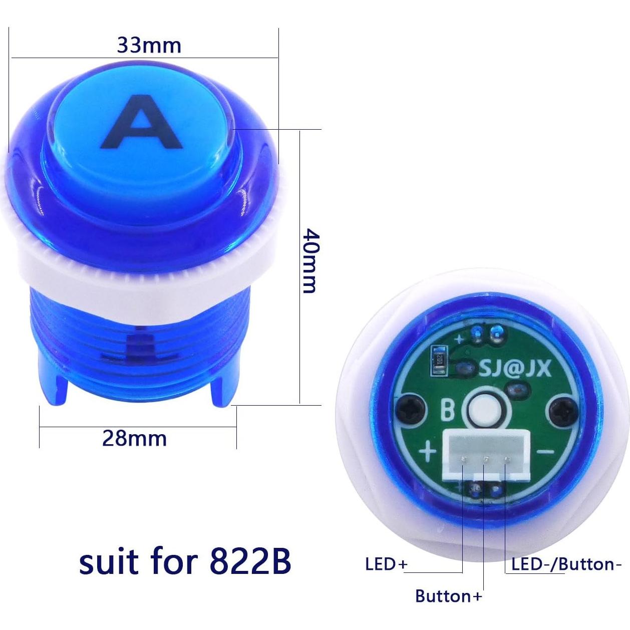 Kit Arcade Stick SJ@JX 10 Botones LED USB para PC