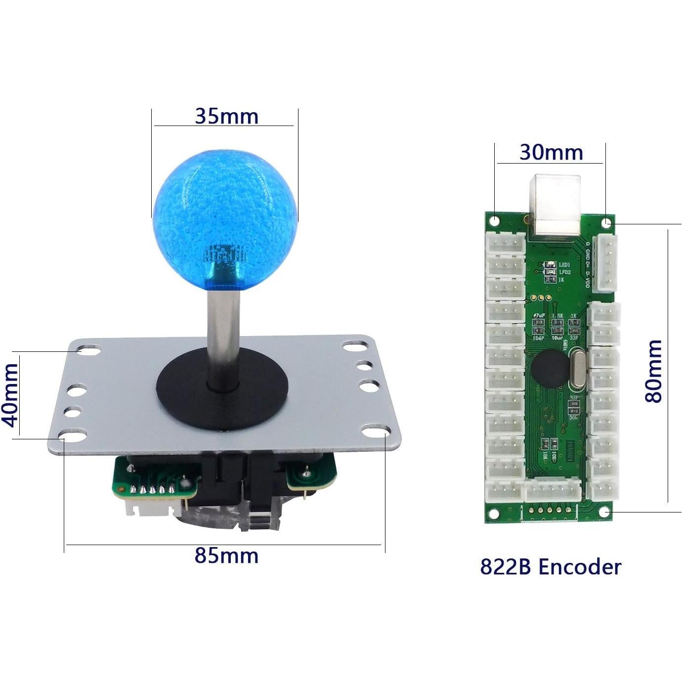 Kit Arcade Stick SJ@JX 10 Botones LED USB para PC