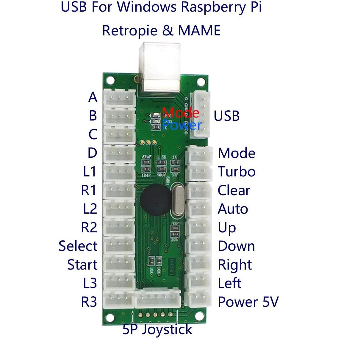 Kit Arcade Stick SJ@JX 10 Botones LED USB para PC