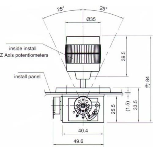 Joystick ServoCity 3 Ejes 5K Resistencia 50 Grados