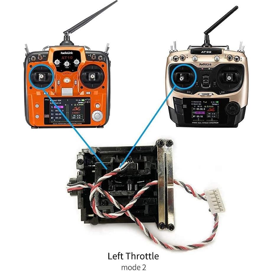 Radiolink RC Dual-Stick Transmitter Original Thumb Joystick Rocker Gimbals Thumbsticks Accessories for AT9S Pro/AT10II Replacement Accelerator(Throttle&Back to Middle)