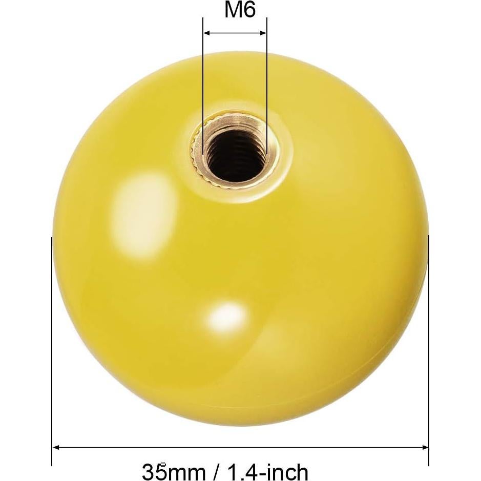 Mango de Joystick Redondo uxcell 35mm M6 para Arcade Amarillo