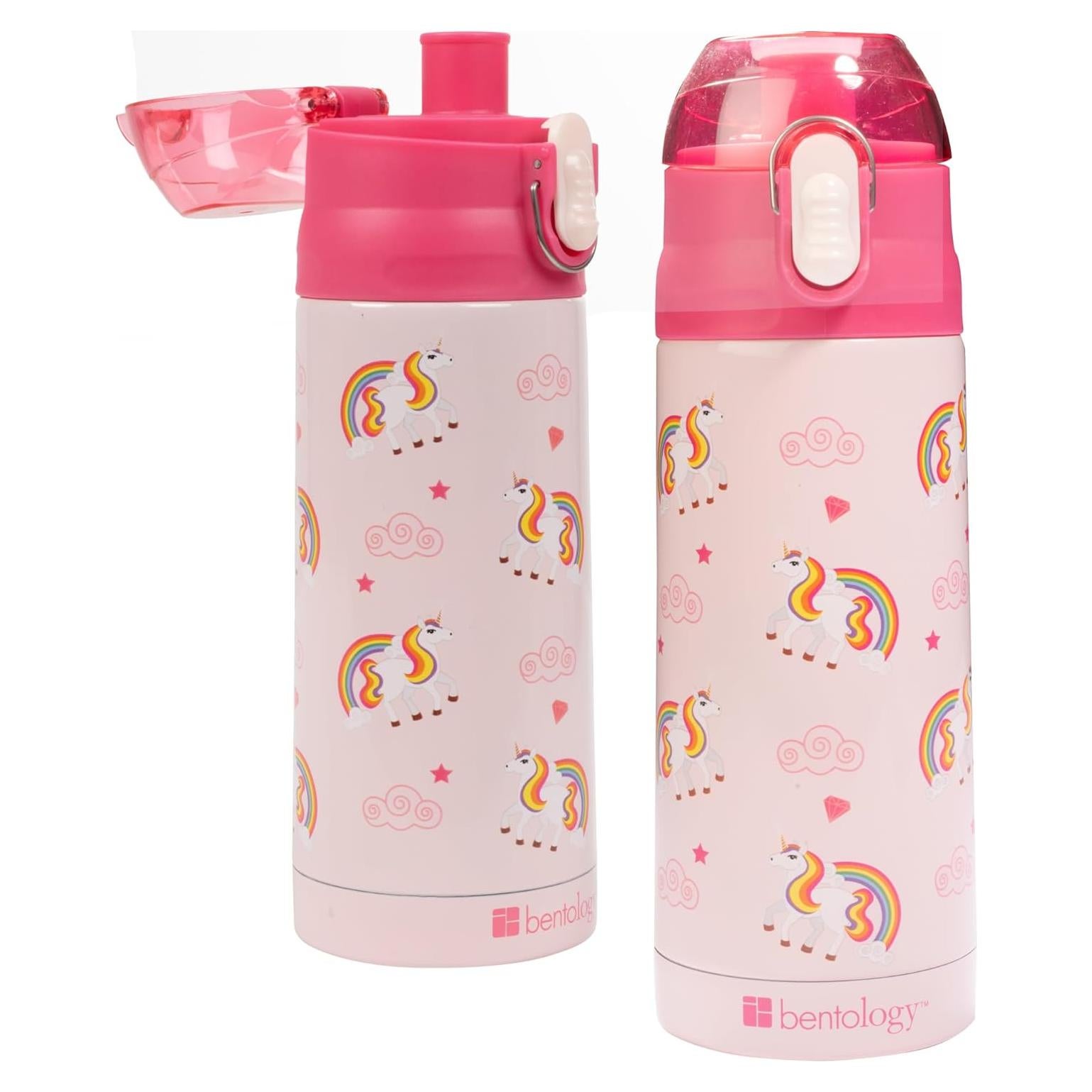 Botella de Agua Aislada Bentology Unicornio 390 ml Reutilizable