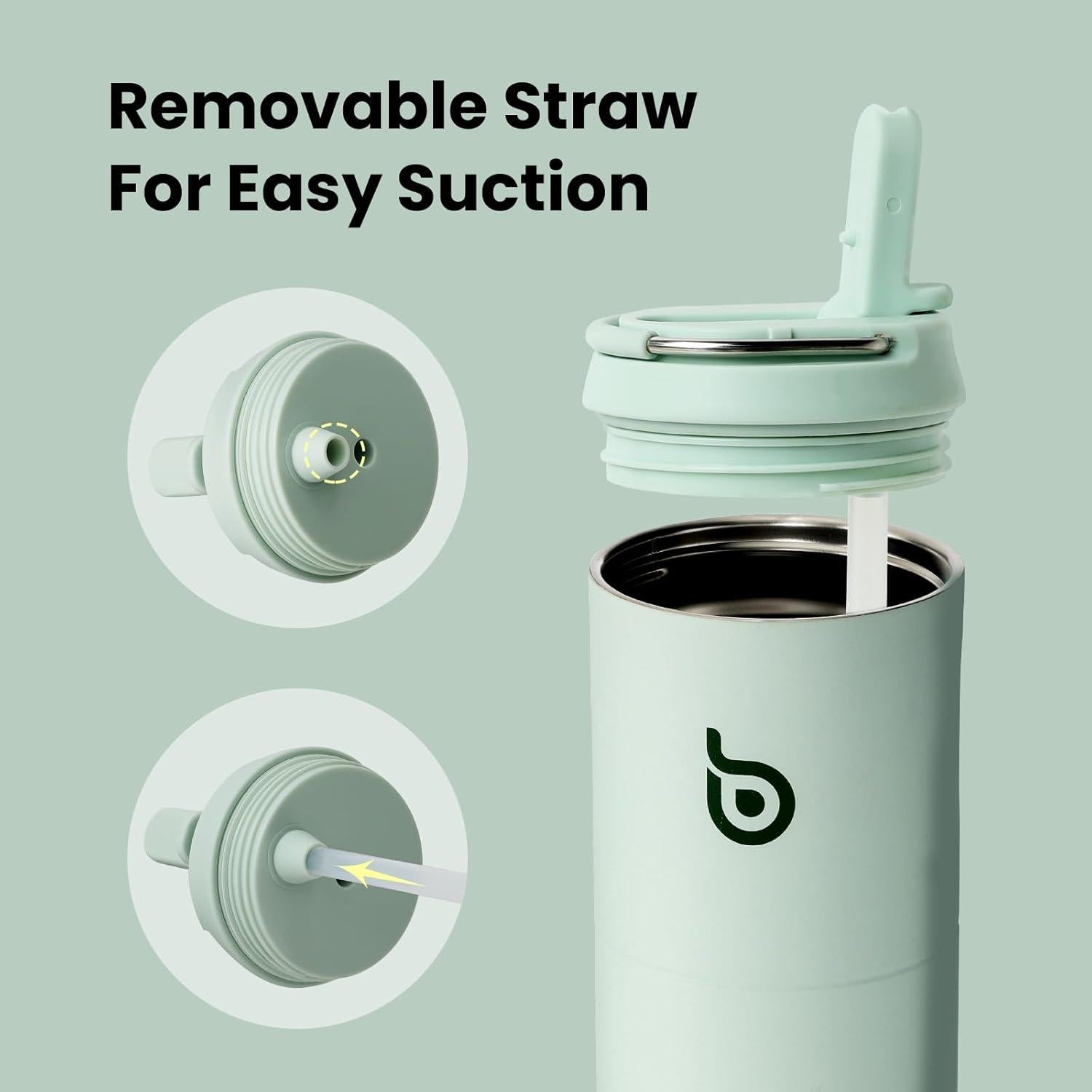 Botella de Agua Aislada BOTELLA BOTELLA 1.5L con Pajita