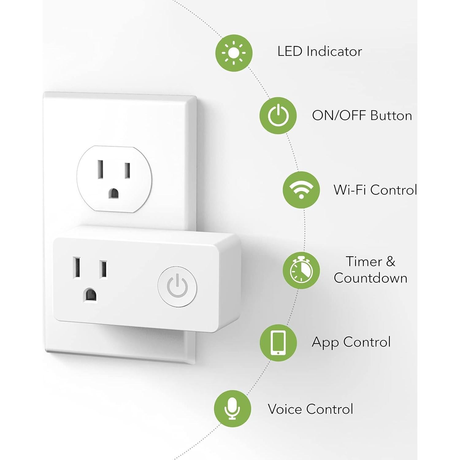 Enchufe Inteligente BN-LINK WiFi 4 Unidades Control por Voz