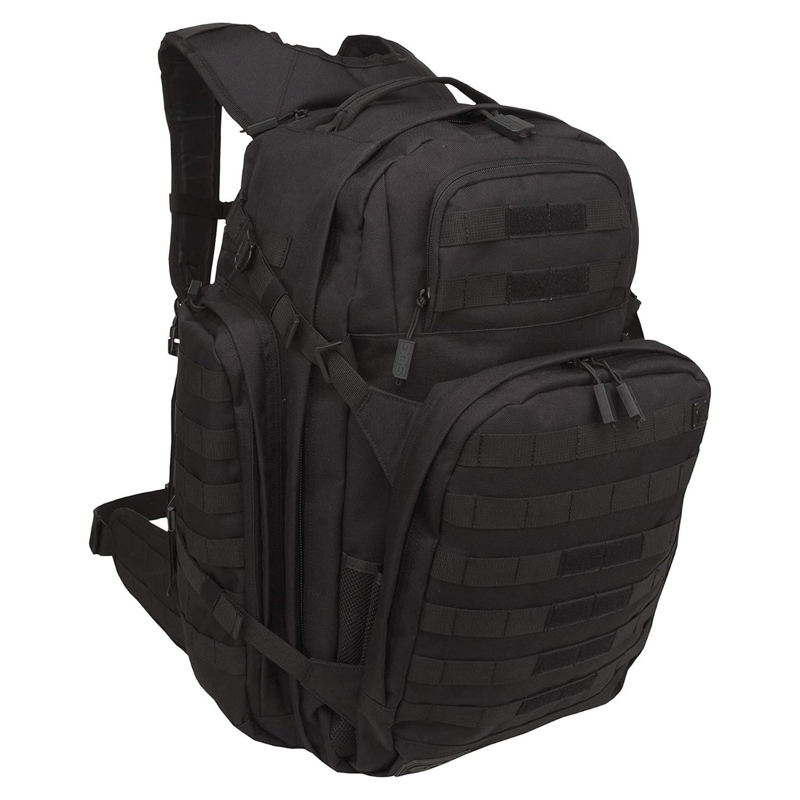 Mochila táctica SOG Barrage 64.3L negra para aventuras