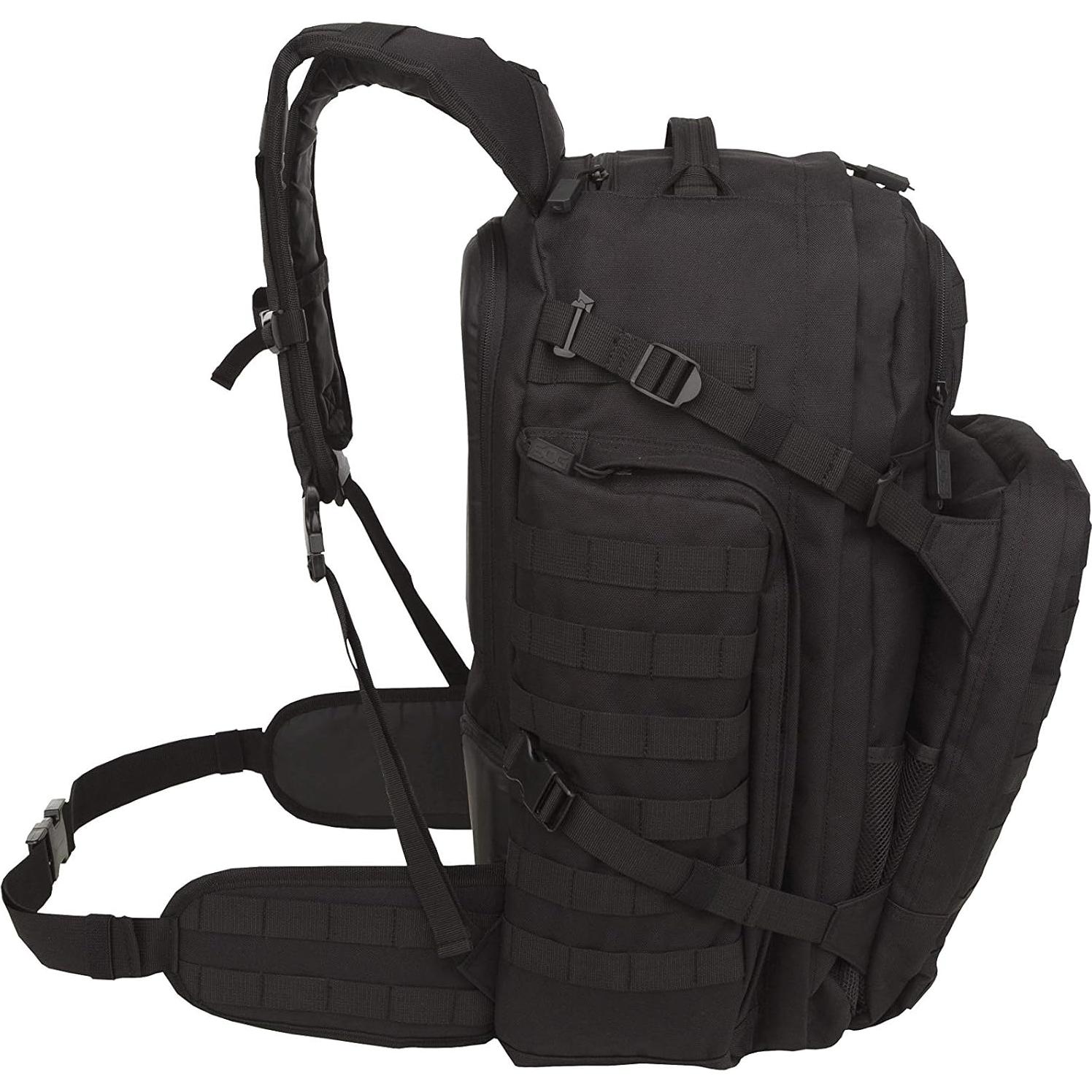 Mochila táctica SOG Barrage 64.3L negra para aventuras