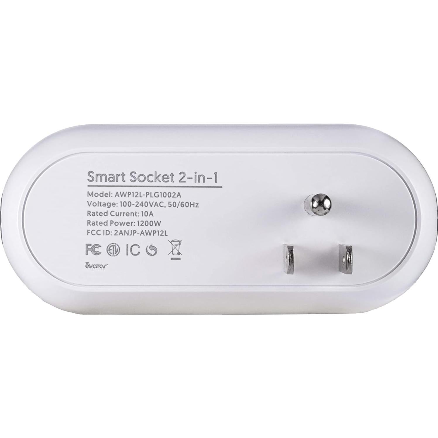 Enchufe Doble Inteligente JONATHAN Y PLG1002A WiFi 1200W