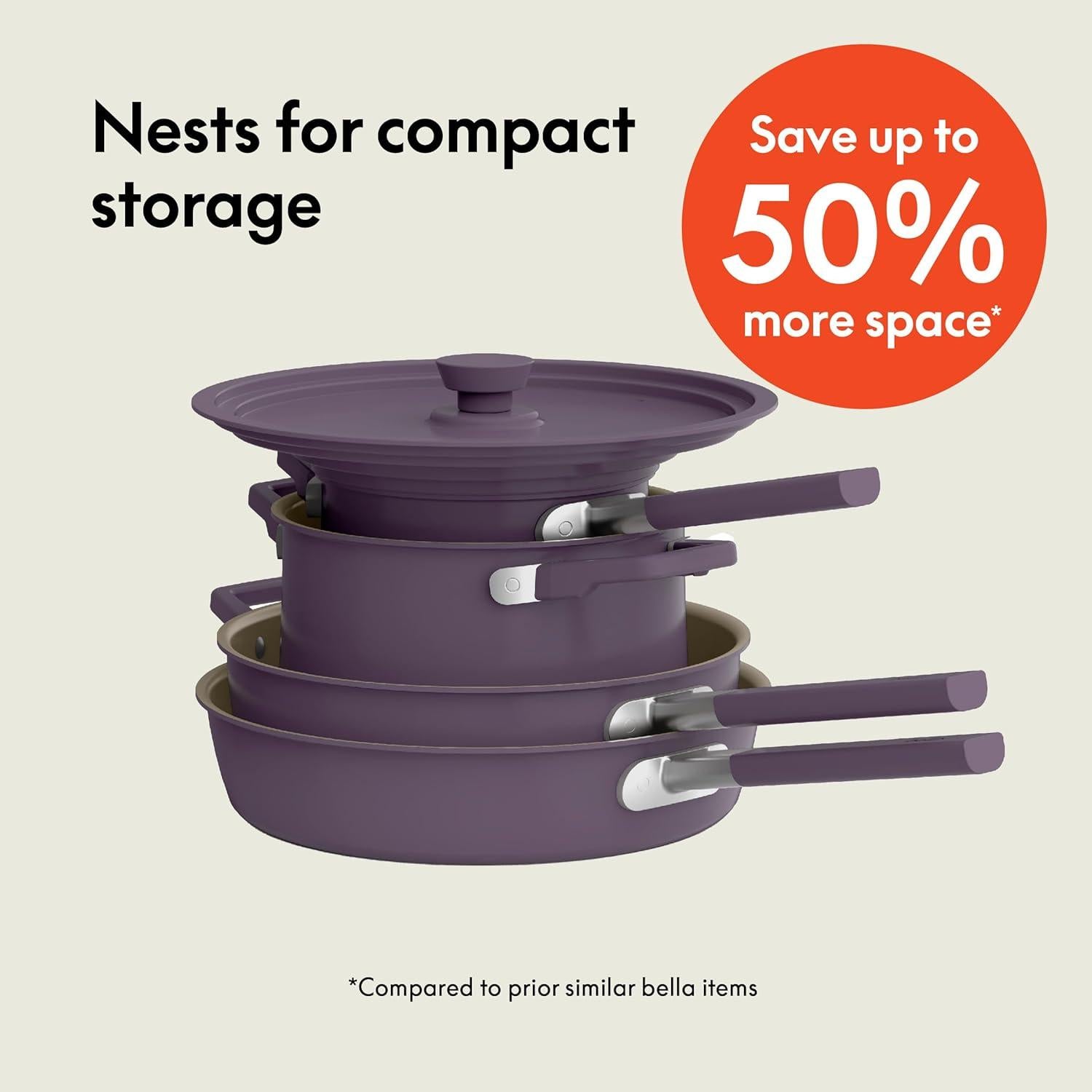 Set de Utensilios de Cocina BELLA 9 Piezas Ciruela Antiadherente