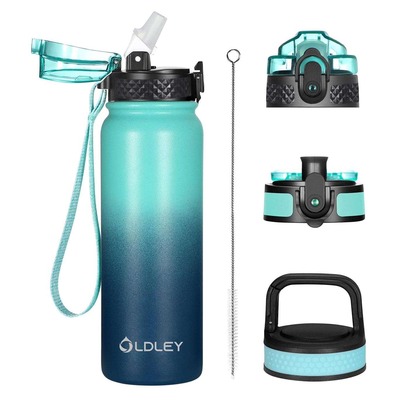 Botella de Agua Aislada OLDLEY 591ml Acero Inoxidable 3 Tapas