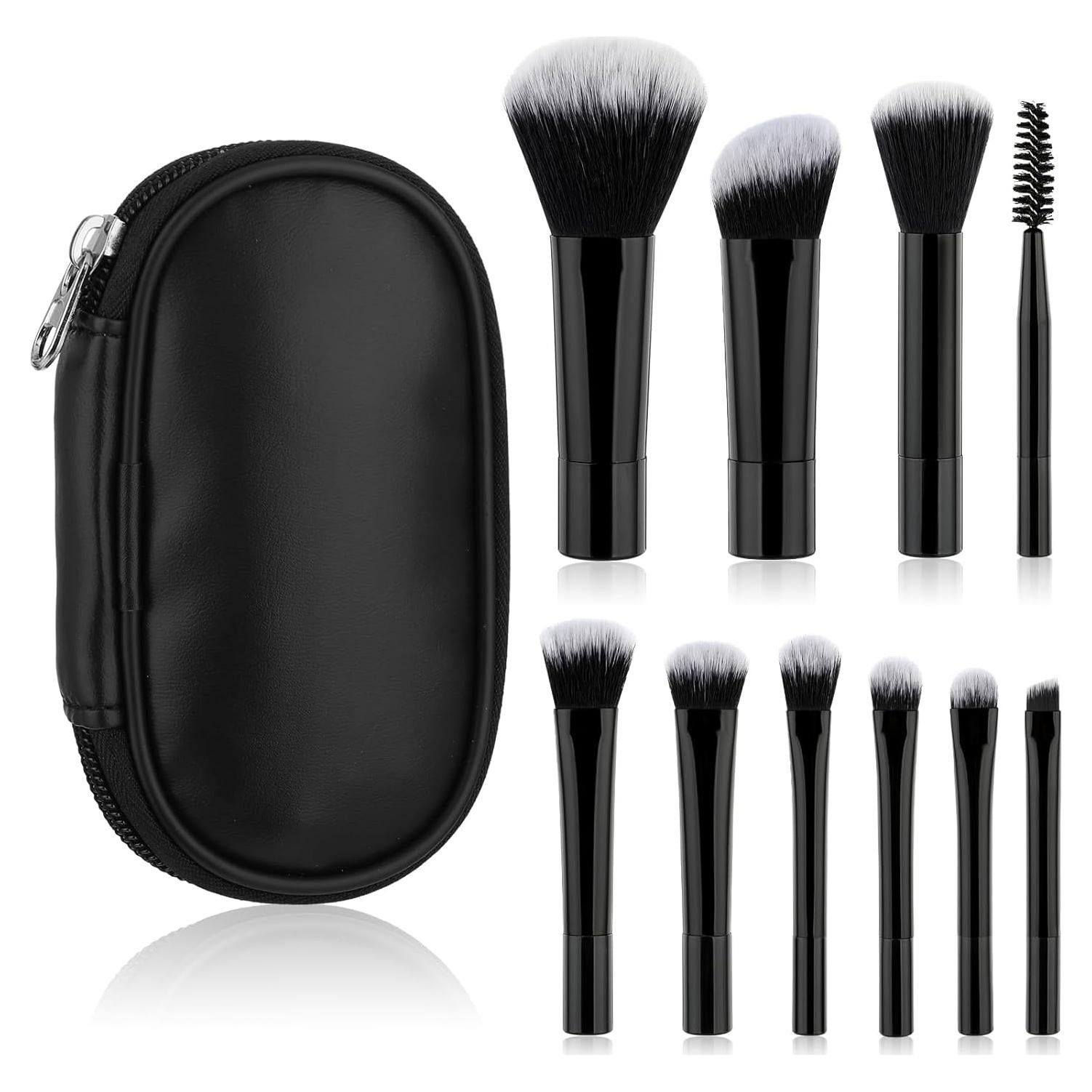 Juego de 10 Brochas de Maquillaje Yolev con Bolsa Portátil