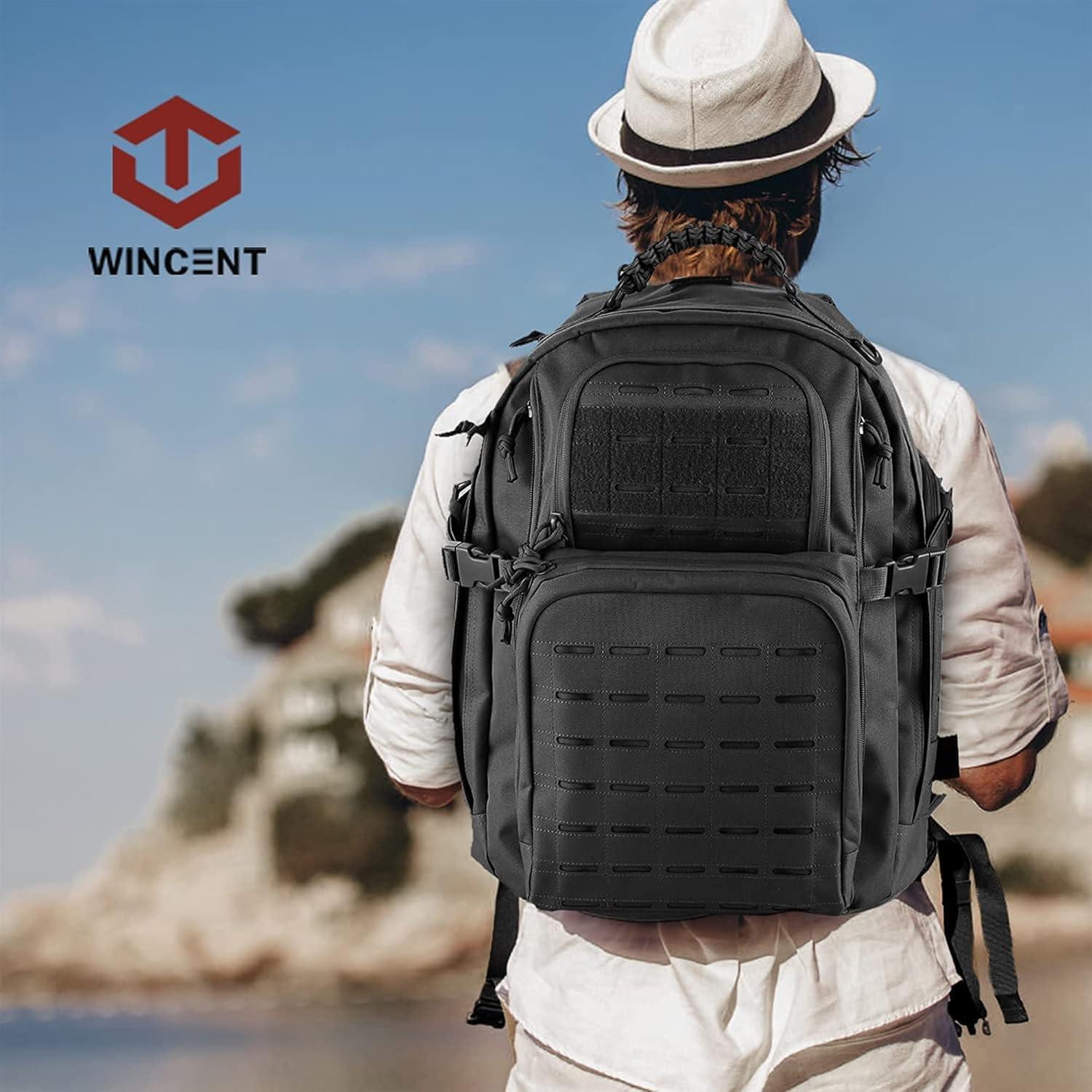 Mochila Táctica Militar WINCENT 45L Negra para Camping