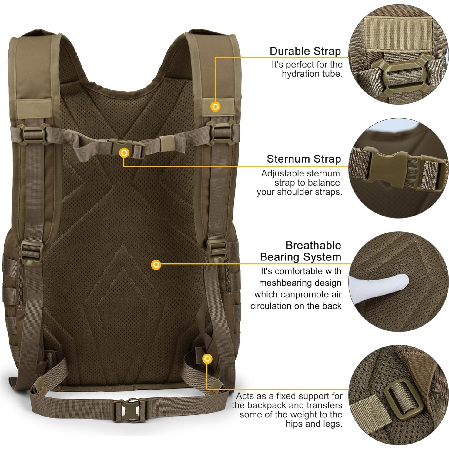 Mochila Táctica Mardingtop 25L para Senderismo y Camping