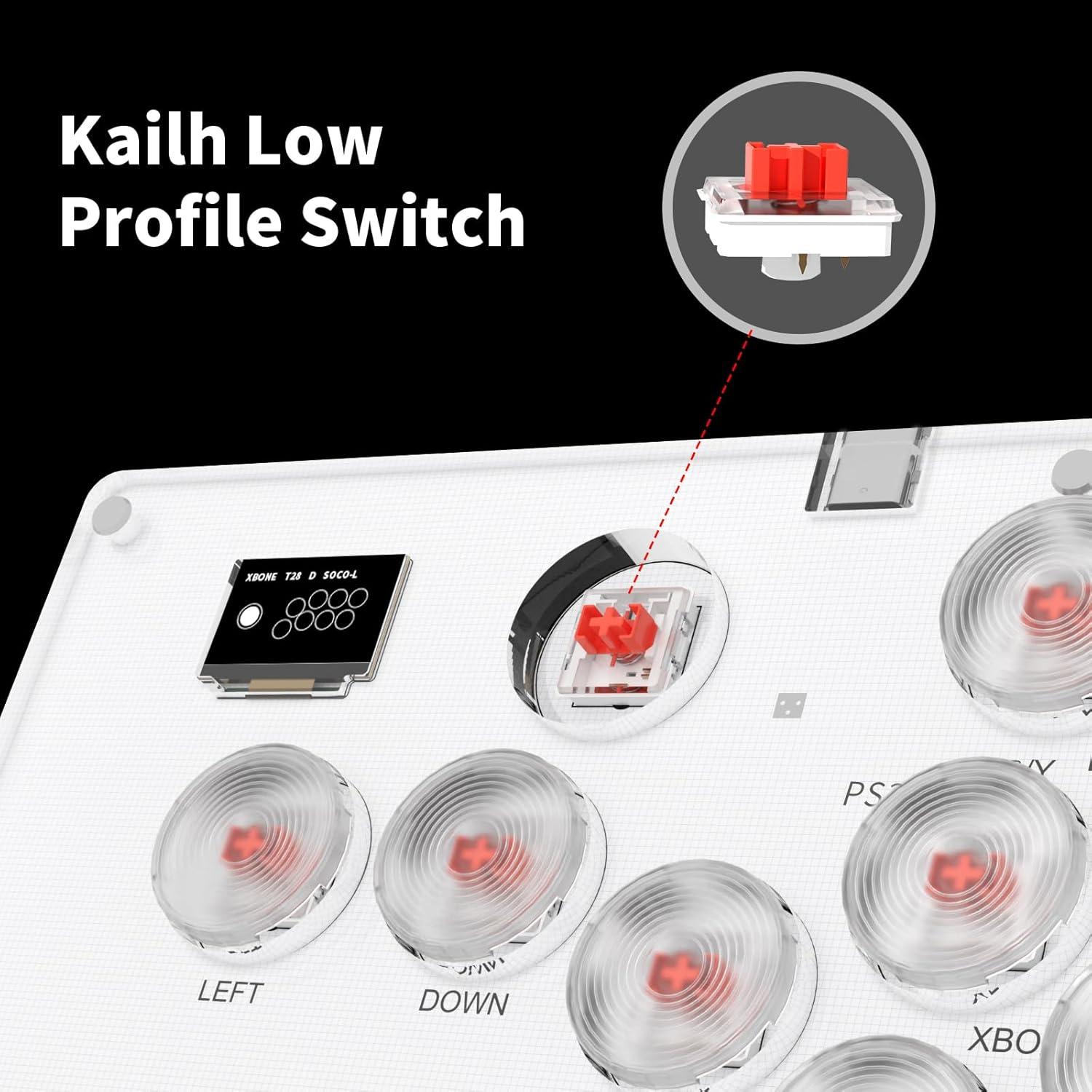 Arcade Stick AceGamer T16 Blanco 16 Teclas RGB Turbo