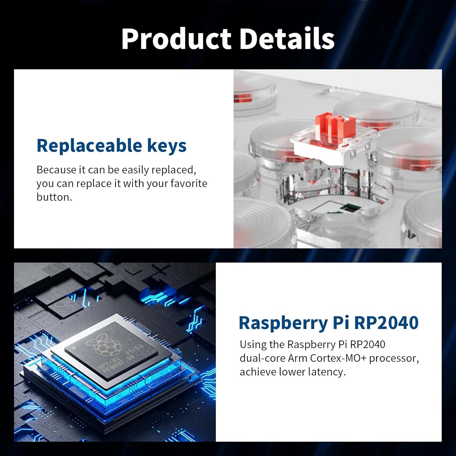 Arcade Stick AceGamer T16 Blanco 16 Teclas RGB Turbo