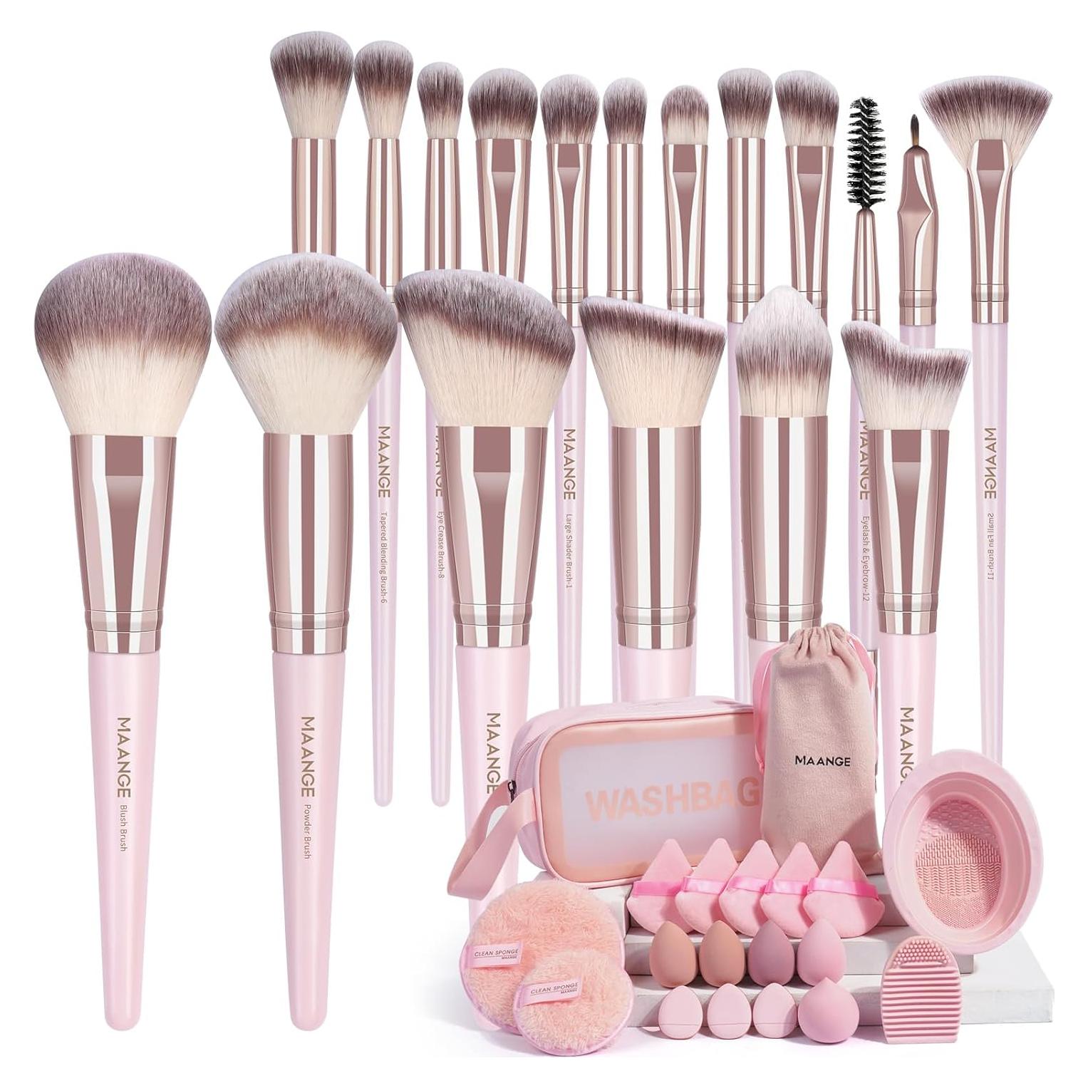 Set de Brochas de Maquillaje MAANGE 37 Piezas Rosa