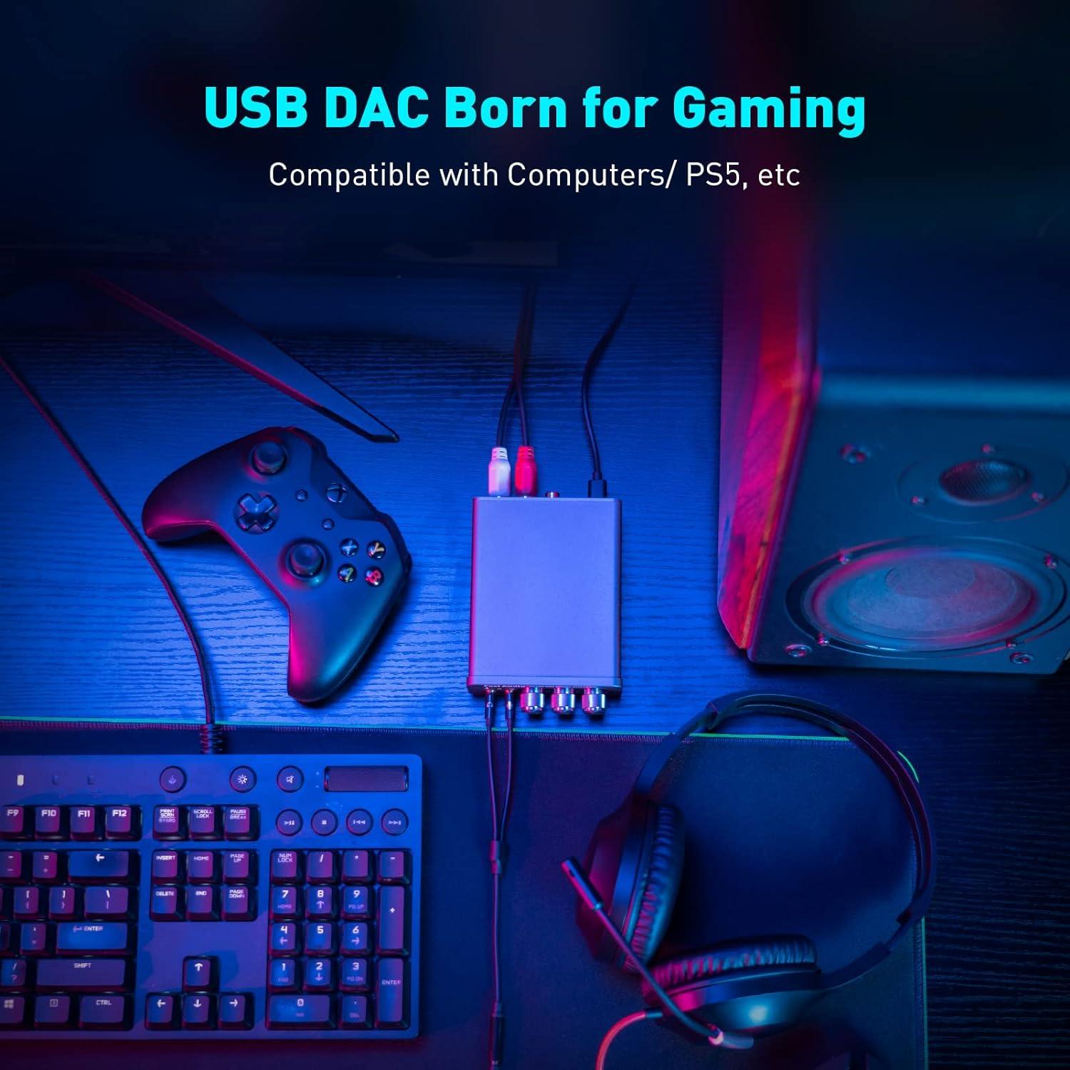 Amplificador DAC Fosi Audio K5 Pro USB Tipo C para Gaming