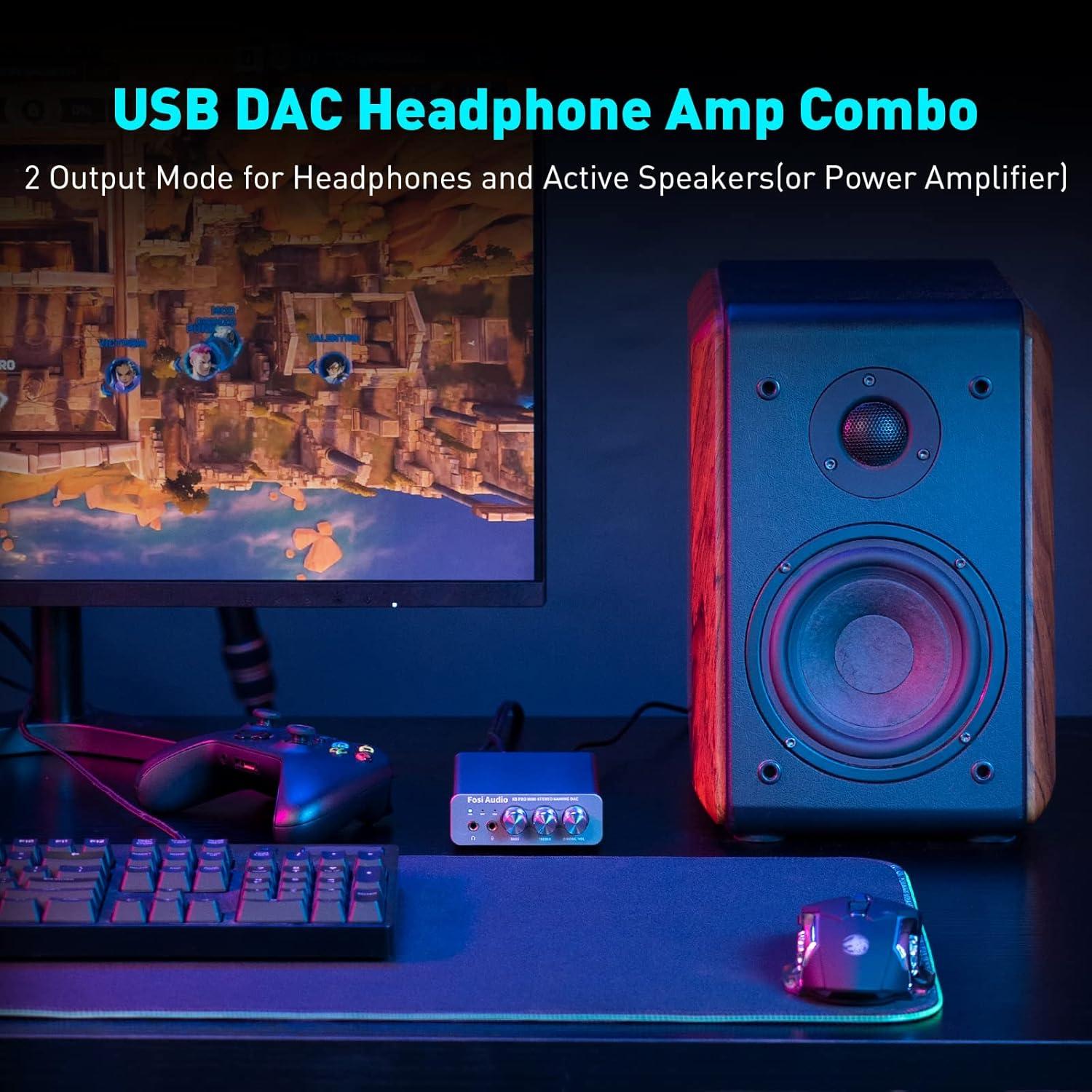 Amplificador DAC Fosi Audio K5 Pro USB Tipo C para Gaming