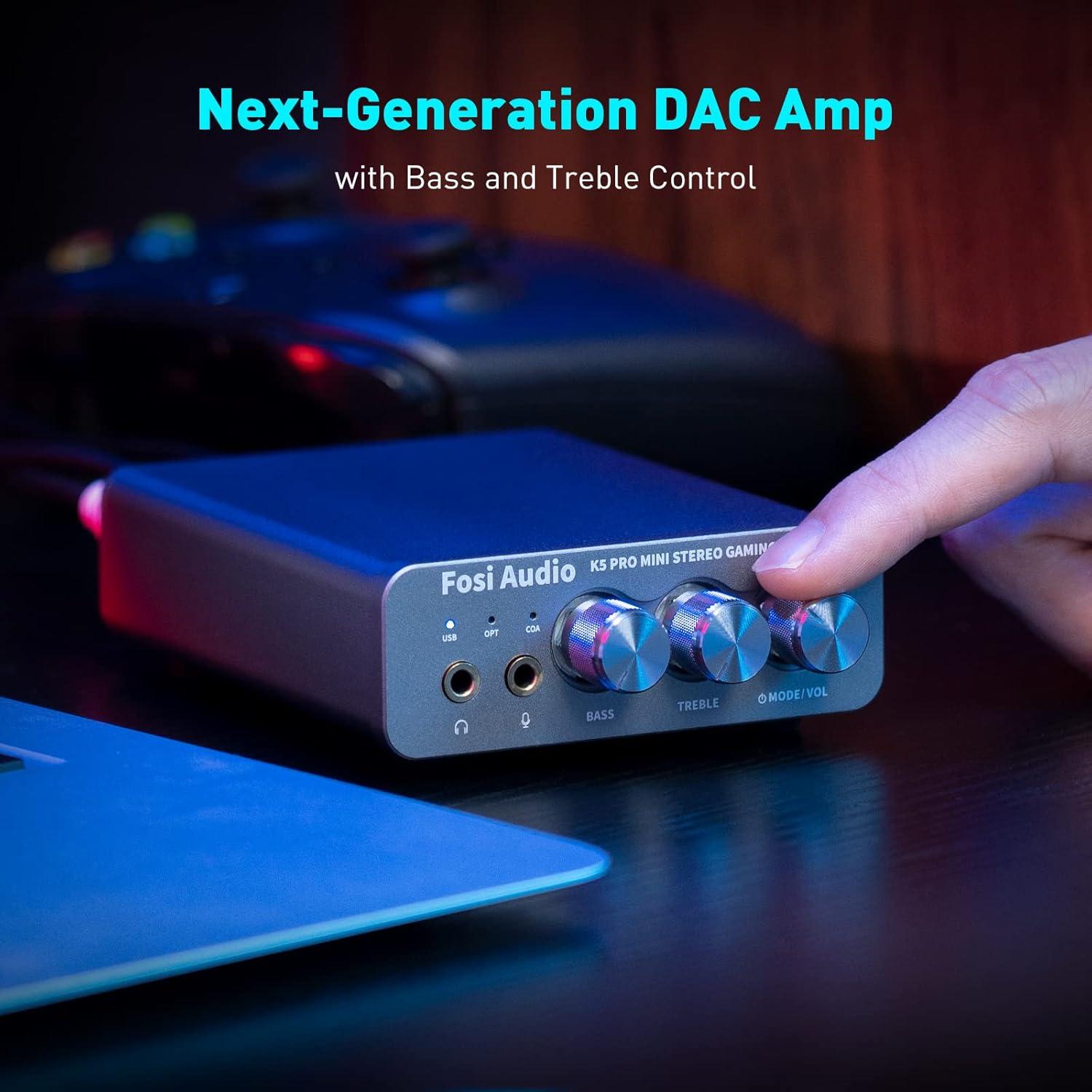Amplificador DAC Fosi Audio K5 Pro USB Tipo C para Gaming