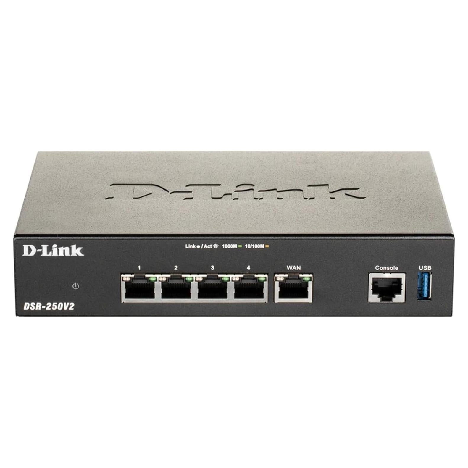 Router VPN D-Link DSR-250V2 | 4 Puertos Gigabit | Seguridad Alta