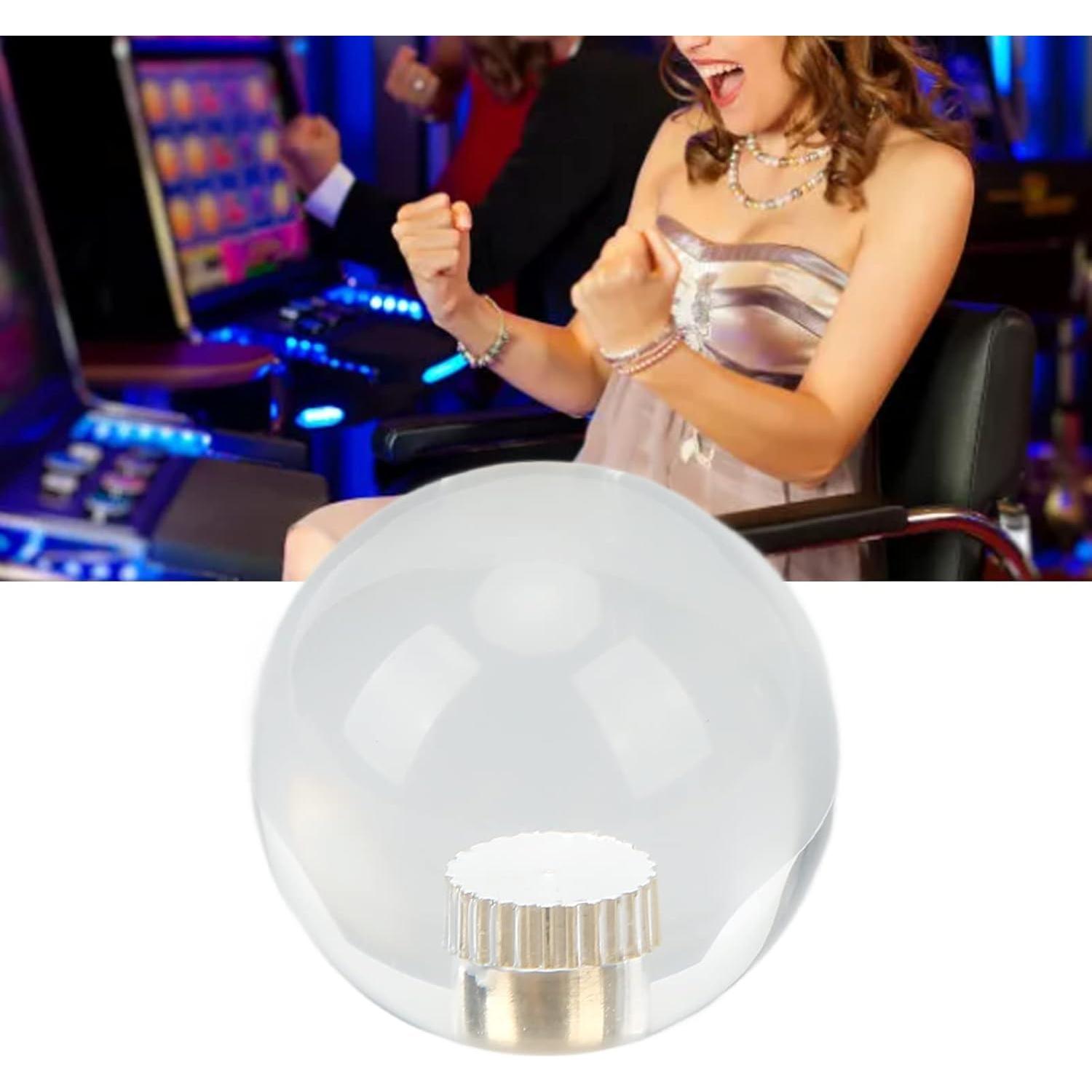 SUNGOOYUE Joystick Handle Top Ball, Crystal Rocker Ball, 35mm Crystal Round Transparent Rocker Ball Game Machine Joystick Handle Top Ball
