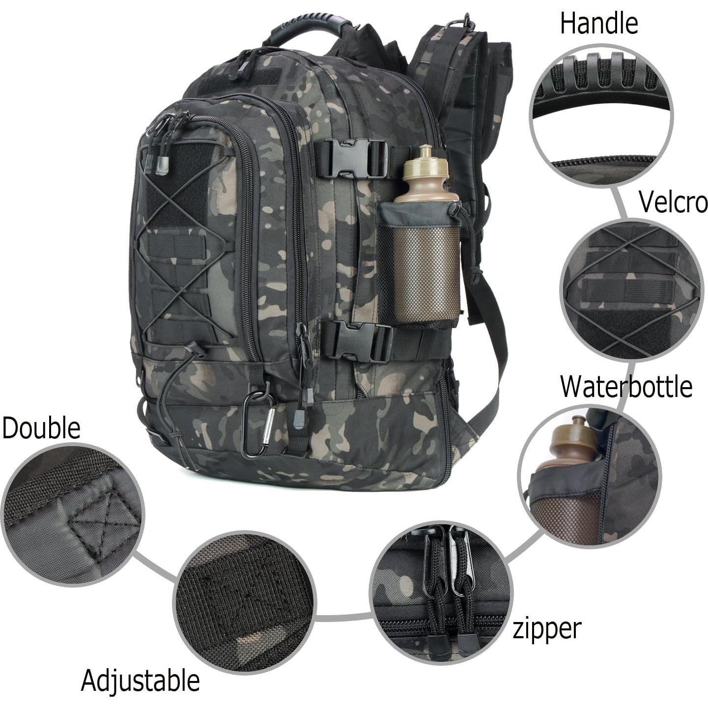 Mochila Táctica Greencity 64L Expandible para Senderismo