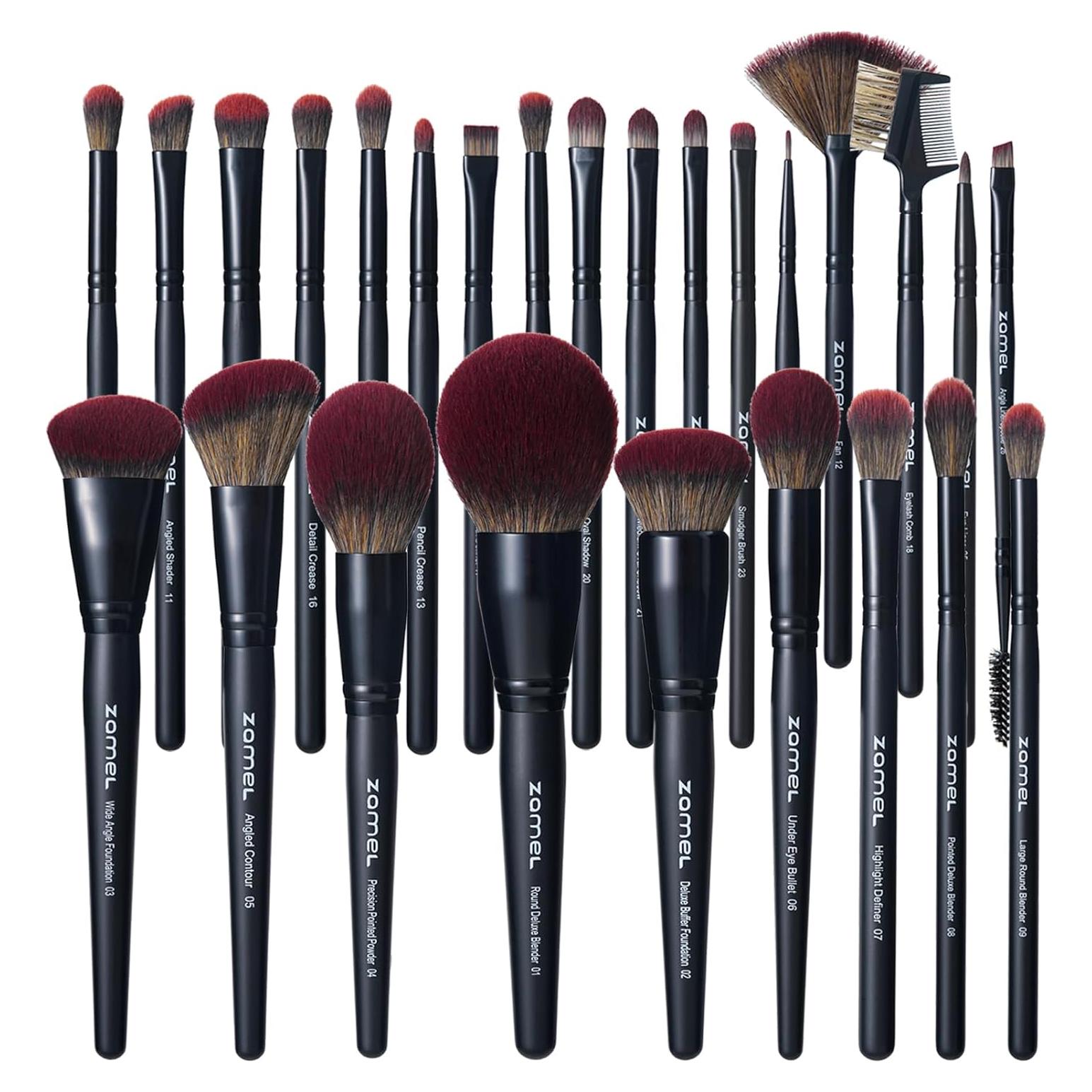 Set de 26 Pinceles de Maquillaje ZAMEL Profesional Negro
