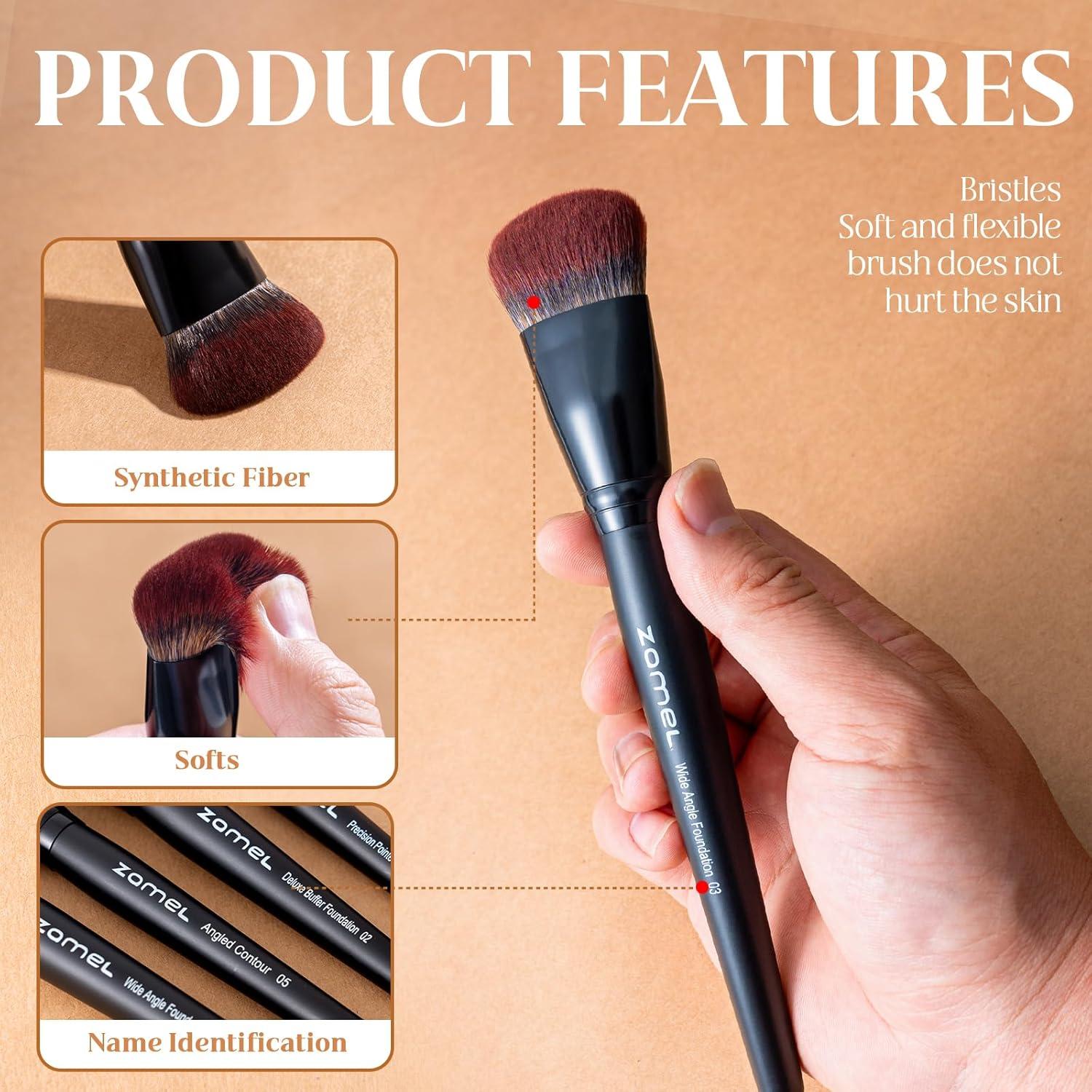 Set de 26 Pinceles de Maquillaje ZAMEL Profesional Negro