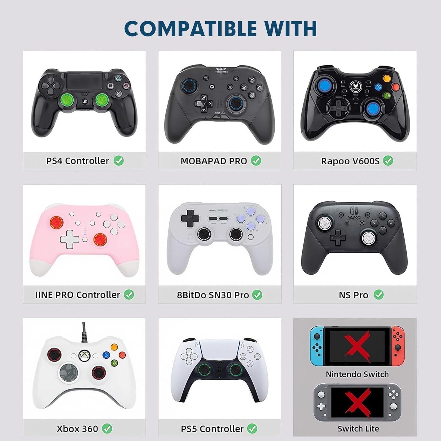 8 Pares Tapas Silicona Joystick EoaMen PS4 PS5 Xbox